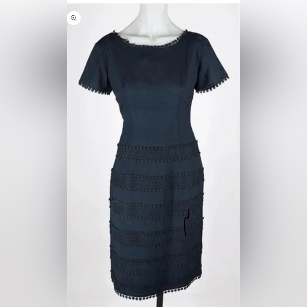 Vintage 1950’s black Pom Pom dress linen flaw